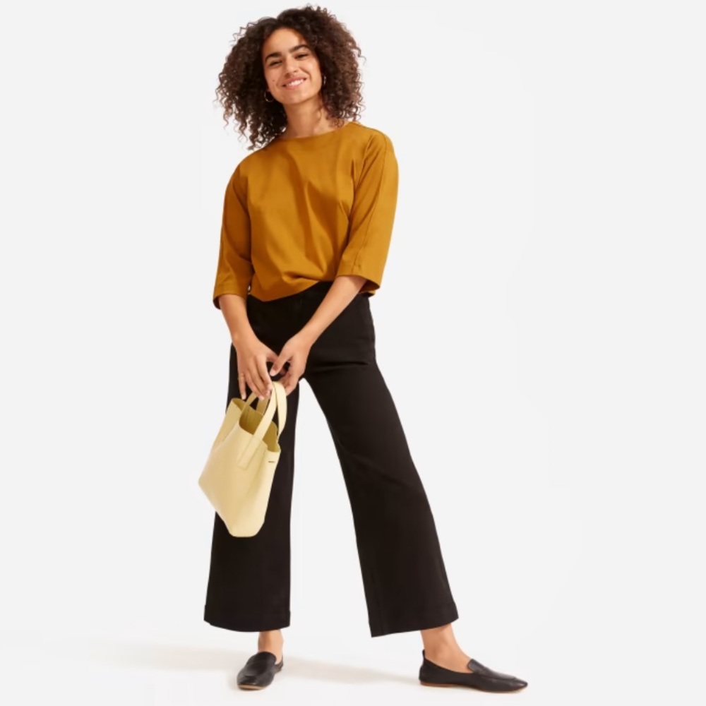 Everlane The Wide-Leg Crop Pant - Black